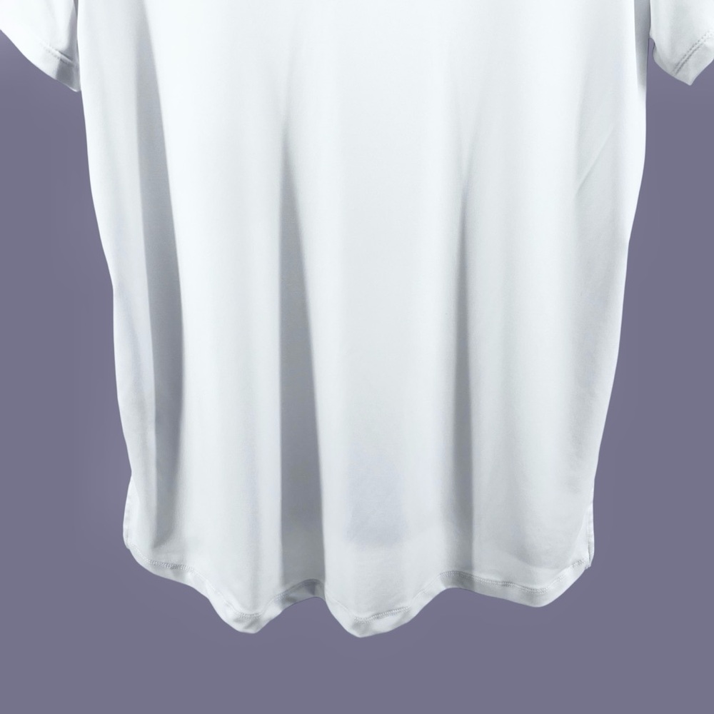 Susan Graver Modern Essentials Liquid Knit Top Sz MP White V Neck Short Sleeve - Picture 11 of 14